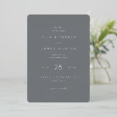 Elegant Gray Minimalist Wedding Invitation 箔招待状 (立ち正面)