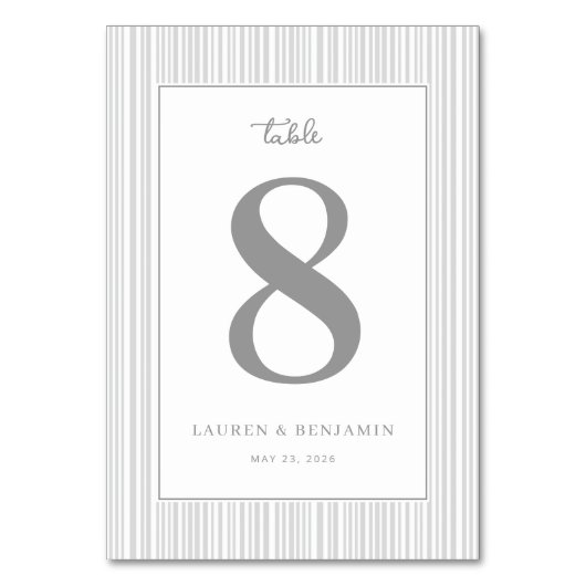 Elegant Gray Number Eight テーブルナンバー (正面)