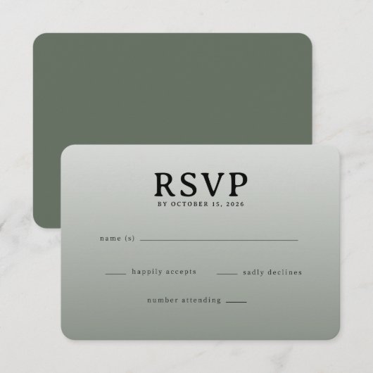 Elegant Gray RSVP Card (正面/裏面)