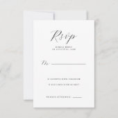 Elegant Gray RSVP Card (正面)