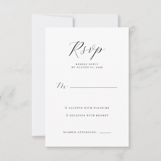 Elegant Gray RSVP Card (正面)