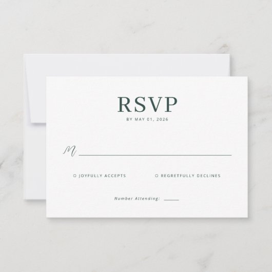 Elegant Gray RSVP Card (正面)