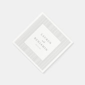Elegant Gray Stripes スタンダードカクテルナプキン (角)