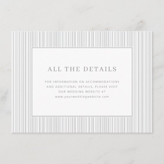Elegant Gray Typographic Stripes エンクロージャーカード (正面)