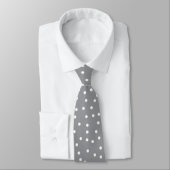 Elegant Gray White Dots Pattern Groom Gift   ネクタイ (タイ)