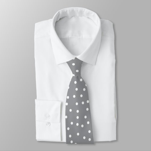 Elegant Gray White Dots Pattern Groom Gift   ネクタイ (タイ)