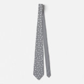 Elegant Gray White Dots Pattern Groom Gift   ネクタイ (正面)