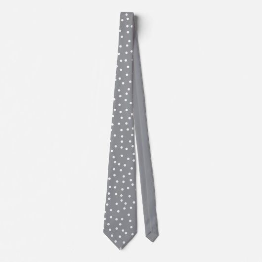 Elegant Gray White Dots Pattern Groom Gift   ネクタイ (正面)