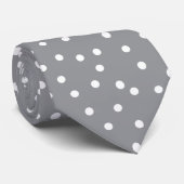 Elegant Gray White Dots Pattern Groom Gift   ネクタイ (ロール)