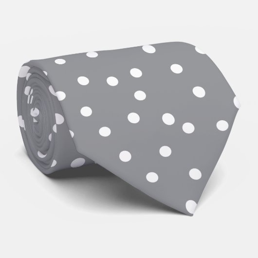Elegant Gray White Dots Pattern Groom Gift   ネクタイ (ロール)