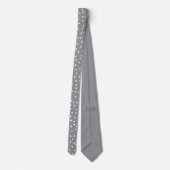 Elegant Gray White Dots Pattern Groom Gift   ネクタイ (裏面)