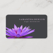 Elegant Gray & white Lotus Flower Logo Yoga 名刺 (正面)