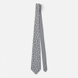 Elegant Gray White Polka Dots Pattern Groom Gift   ネクタイ