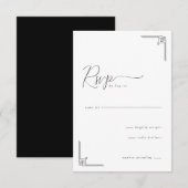 Elegant Grayscale Geometric RSVP (正面/裏面)