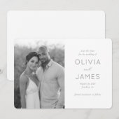 Elegant Grayscale Minimalist Photo セーブザデート (正面/裏面)