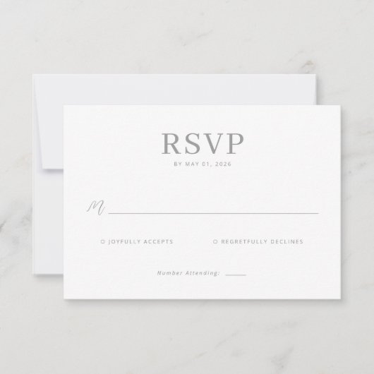 Elegant Grayscale RSVP Card (正面)