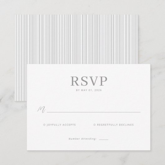 Elegant Grayscale RSVP Card (正面/裏面)