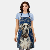 Elegant Great Dane William Morris Inspired  エプロン (着用した状態)