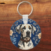 Elegant Great Dane William Morris Inspired  キーホルダー (裏面)