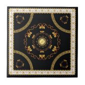 Elegant Greek Baroque Gold Frame Pattern luxury タイル (正面)