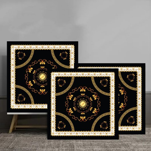 Elegant Greek Baroque Gold Frame Pattern luxury タイル