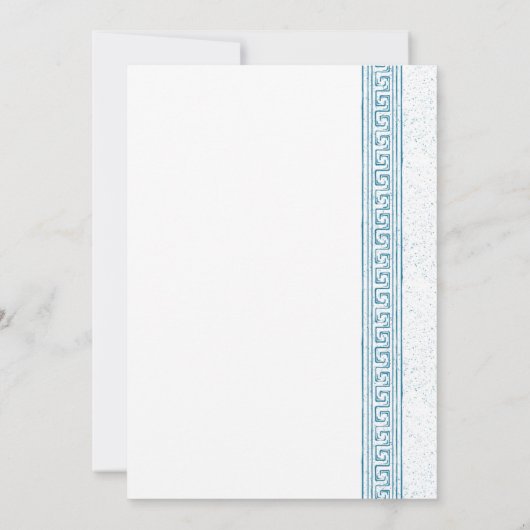 Elegant Greek Retirement Party in blue 招待状 (裏面)