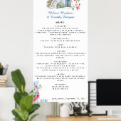 Elegant Greek Themed | Illustrated Wedding Menu ポスター (ホームオフィス)
