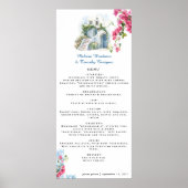 Elegant Greek Themed | Illustrated Wedding Menu ポスター (正面)
