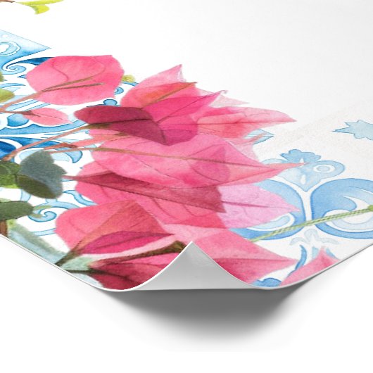 Elegant Greek Themed | Illustrated Wedding Menu ポスター (角)