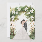 Elegant Green And  Beige Floral Wedding Invitation 招待状 (裏面)