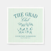 Elegant Green and Blue Grad Club Graduation スタンダードカクテルナプキン (正面)