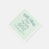 Elegant Green and Blue Grad Club Graduation スタンダードカクテルナプキン (角)