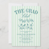 Elegant Green and Blue Grad Club Graduation 招待状 (正面)