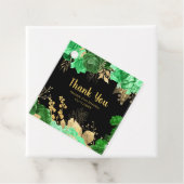 Elegant Green and Gold Flowers Birthday Party  フェイバータグ (インサイチュ)