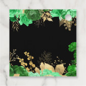 Elegant Green and Gold Flowers Birthday Party  フェイバータグ (裏面)