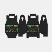 Elegant Green and Gold Flowers Birthday Party フェイバーボックス (折り畳みなし)