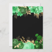 Elegant Green and Gold Flowers Sweet Sixteen 招待状 (裏面)