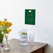 Elegant Green and Gold Graduation Cards and Gifts 箔ポスター (レイダウン (キッチン))