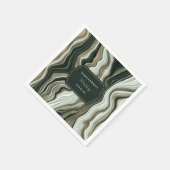 Elegant Green and Gold Marble Wedding スタンダードカクテルナプキン (角)