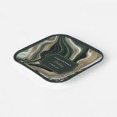 Elegant Green and Gold Marble Wedding ペーパープレート (傾斜あり)