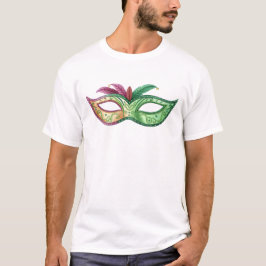 Elegant Green and Gold Masquerade Mask Tシャツ