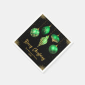 Elegant Green and Gold Ornament Christmas スタンダードカクテルナプキン (角)