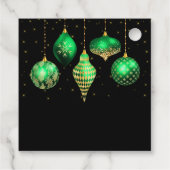 Elegant Green and Gold Ornament Christmas フェイバータグ (裏面)