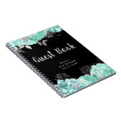 Elegant Green and Silver Flower Guest Book ノートブック (右側)