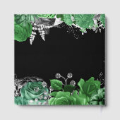 Elegant Green and Silver Flowers Birthday Party ゲストブック (裏面)