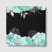 Elegant Green and Silver Flowers Birthday Party ゲストブック (裏面)