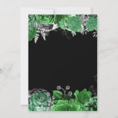 Elegant Green and Silver Flowers Birthday Party サンキューカード (裏面)