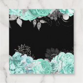 Elegant Green and Silver Flowers Birthday Party フェイバータグ (裏面)