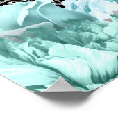 Elegant Green and Silver Flowers Birthday Party ポスター (角)