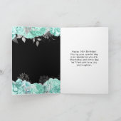 Elegant Green and Silver Flowers Sweet Sixteen カード (内部)